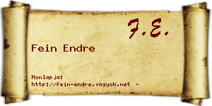 Fein Endre névjegykártya