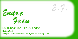endre fein business card